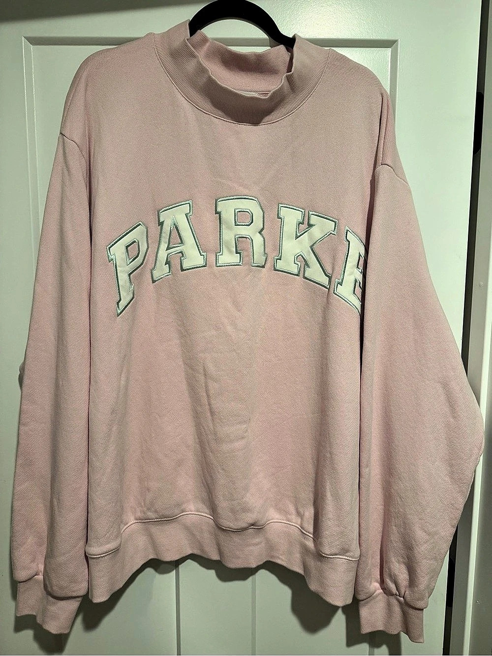 PARKE Varsity Mockneck Sweatshirt Sprinkle Pink XXL